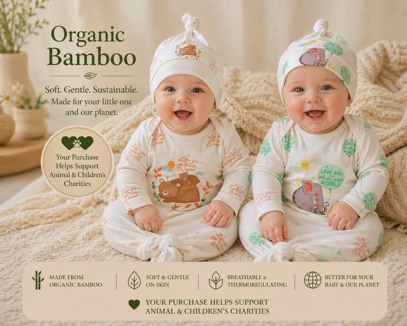 Organic Bamboo Sleep Sac w/Beanie