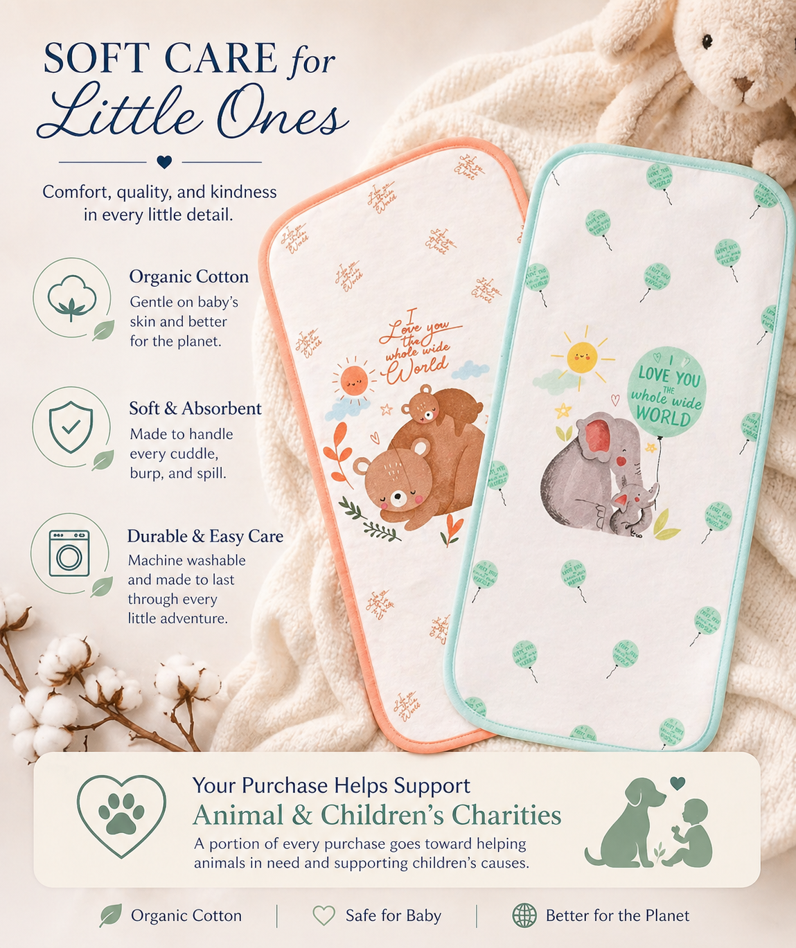 Organic Cotton Burp Pad (2-pack)